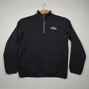 Baltimore Ravens 1/4 Zip Jacket Men Medium Black Pullover NFL Fleece Team Gear